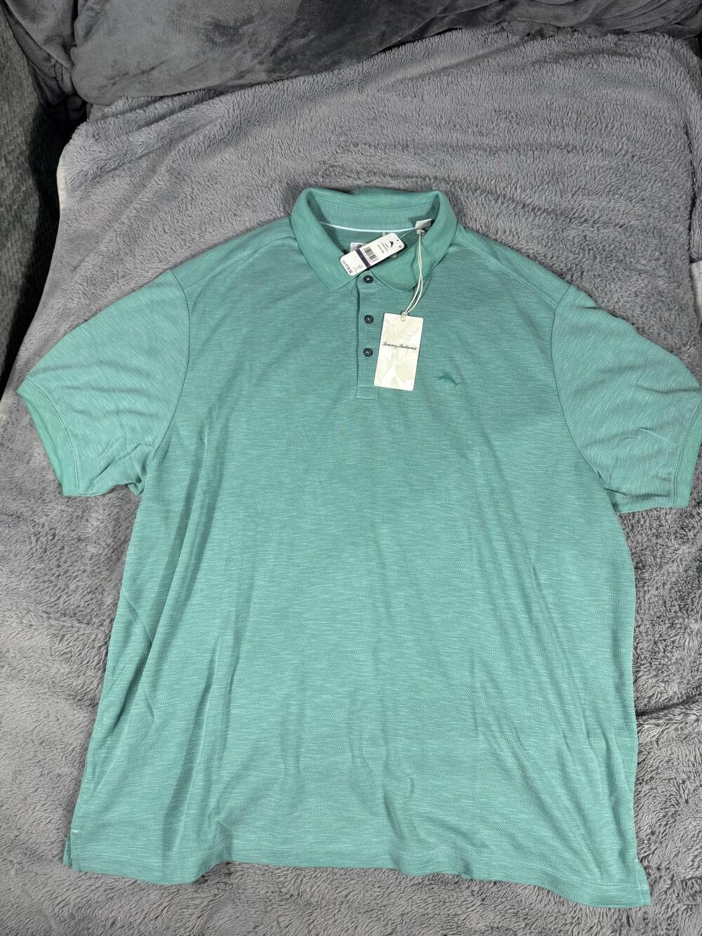 Tommy Bahama Polo Shirt Mens Big 2X Green Island Zone Via Verde Short Sleeve